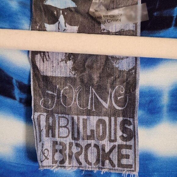 Young Fabulous & Broke V Neck Long Sleeve Tie Dye Blue Romper Size M - Picture 4 of 6